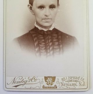 Cabinet Card Photograph Painted Portrait of a Woman Neidig and Co Newark NJ 3