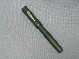 49.  Vintage 5 1/4 " Matte Green Inkograph Stylographic Fountain Pen