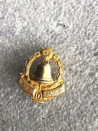 X Gold Illinois Bell Telephone Company 10 Year Loyal Service Award Pin