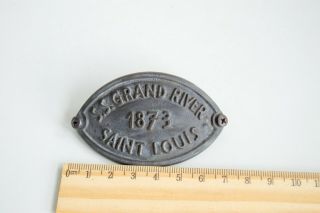 S.  S.  Grand river Saint Louis Lights Brass Emblem 1873 Lamp 2
