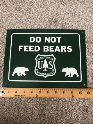 Us Forest Service Vintage Do Not Feed Bears Metal Sign Trail Camping Camp Decor