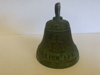 1930’s Mission Inn Riverside Ca Vintage Bronze Advertising Metal Bell