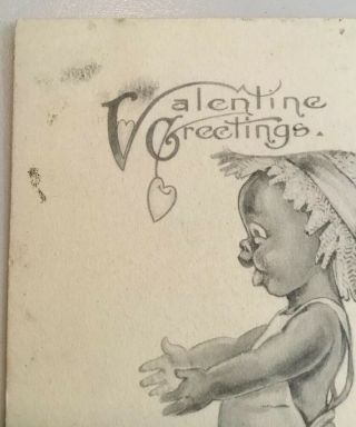 Black Memorabilia Valentine Post Card Posted 1916 4