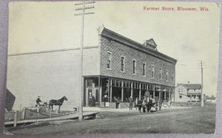 Bloomer Wisconsin Farmers Store Circa 1910 Postcard