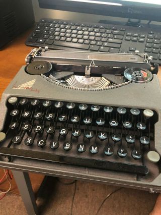 Hermes Baby Featherweight Portable Typewriter Switzerland 1930s With Case