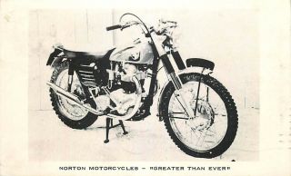 Postcard Norton Motorcycle,  F & K Motorcycle Sales,  Midlothian,  Illinois - 1958