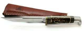Vintage Western S - H48a Fixed Blade Hunting Knife W/crkt Sheath