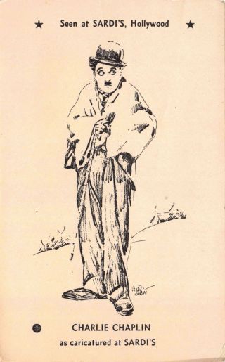 Pc Charlie Chaplin Caricature At Sardi 