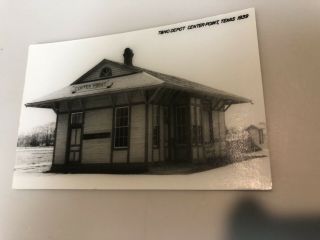 Real Photo P0stcard,  Center Point,  Texas,  Railroad Depot 1939