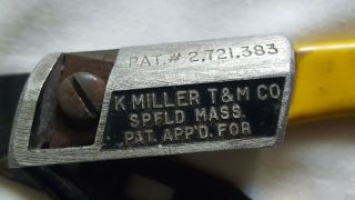RARE ANTIQUE Vintage 1955 K MILLER T&M Co.  Wire Strippers Cutters w/ CABLE GUIDE 2