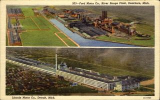 Ford Motor Co River Rouge Plant Dearborn Michigan Lincoln Motor Detroit Aerial