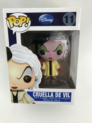 Funko Pop Disney 11 Cruella De Vil Vinyl Figure Vaulted 101 Dalmatians Damage