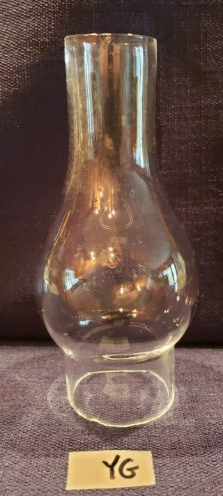 Vintage Hand Blown Clear Glass Oil/kerosene Lamp Chimney 2 1/16 " Fitter Yg