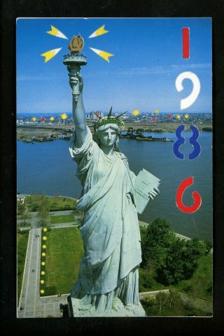 Novelty Postcard Hold To Light Statue Of Liberty York City Ny 1986
