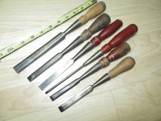 6 Vintage Wood Chisels 5 Marked Swan Ohio Tool Everkeen Users To Restore
