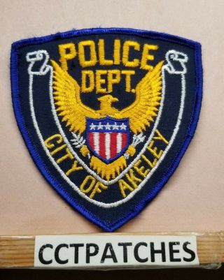 City Of Akeley,  Minnesota Police Stock Eagle Shoulder Patch Mn