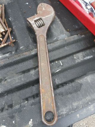 Antique Crescent Tool Co 15 " Adjustable Wrench Tool Smooth Action