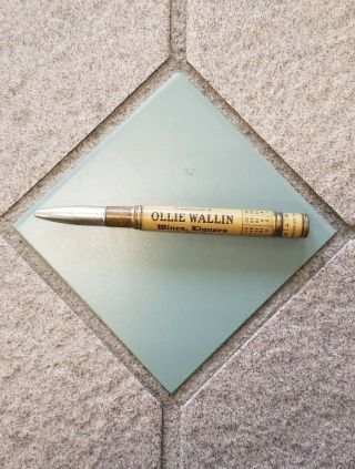 Johnson Nebraska Ollie Wallin Wine Liquor Cigar Bullet Pencil Ad Ne Nemaha Write