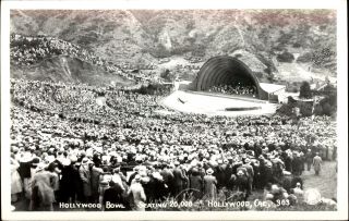 Rppc Hollywood Bowl At Hollywood California 1940s Vintage Photo Postcard