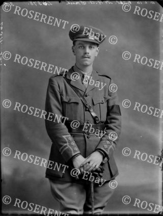 1916 Kings Royal Rifle Corps - Capt H F A Smith 2 - Glass Negative 22 By 16cm