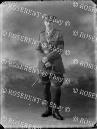 1919 The Pembroke Yeomanry - Lt Col E D Miller 1 Glass Negative 22 By 16cm