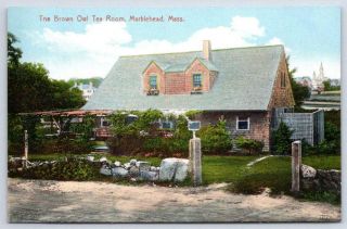 1910 Era Marblehead Massachusetts Ma The Brown Owl Tea Room People Moore