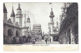 1907 Coney Island Ny Luna Park Glitter Posted From England