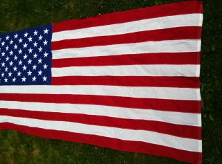 Large Us Flag 58 " X 114 " Best Valley Forge Cotton Bunting 50 Stars Made In Usa