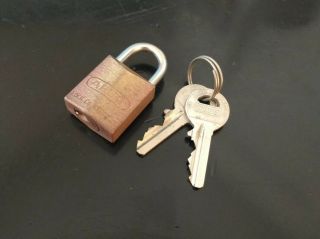 Vintage Small 1.  5 " Abus Lock & 2 Keys No.  85/20 Made In Germany