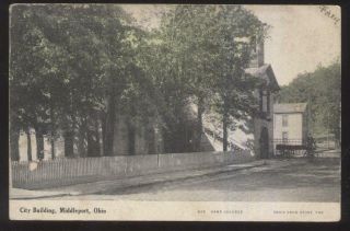 1907 Postcard Middleport Oh/ohio City Hall Building