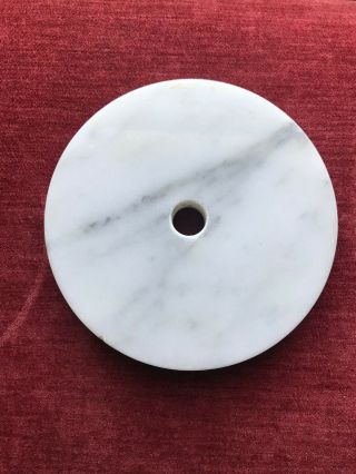 Salvaged 3/4 " X 5 " Mid Century Floor Lamp Base Marble Piece