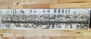 1936 Lowell High School Panoramic Class Photo 43.  5 " X 10 " Graduation Mass
