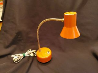 Orange Metal RETRO Industrial Mobilite Gooseneck lamp Light Vintage MID CENTURY 3