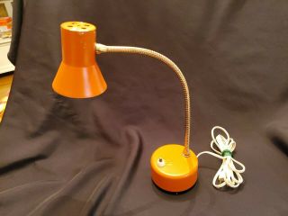 Orange Metal RETRO Industrial Mobilite Gooseneck lamp Light Vintage MID CENTURY 4