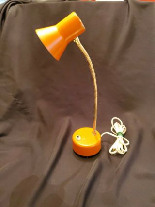 Orange Metal RETRO Industrial Mobilite Gooseneck lamp Light Vintage MID CENTURY 5