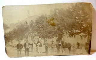 1890s Construction Workers,  Brick Layers Work On Large Building,  Photo