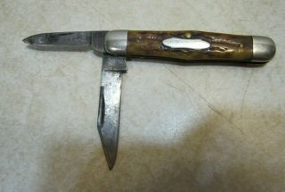 Vintage Cattaraugus Cutlery Little Valley Double Blade 3 1/2 " Pocket Knife Kk238