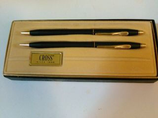 Cross Pen And Pencil Pre - Owened,  Black And Gold