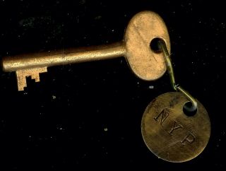 Vintage Brass Police Fire Alarm Nypd Call Box Lock Key & Fob Bell Telegraph