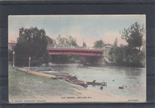 Australia " Adelaide City Bridge " 1906 Christmas Postcard To England
