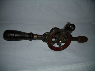 Vintage Millers No.  5 Hand Crank Wood Handle Egg Beater Drill 2
