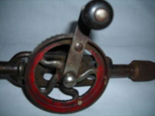 Vintage Millers No.  5 Hand Crank Wood Handle Egg Beater Drill 6