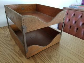 Antique Oak Globe Wernicke Desk Tray Number 22 tier 6