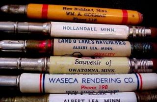 15 OLD BULLET ADVERTISING PENCILS FROM SOUTHERN MINNESOTA STANDARD OIL PIONEER 4