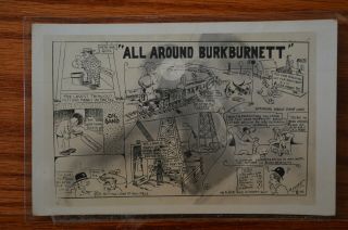 1919 All Around Burkburnett Comic Real Photo Postcard H.  Locke Signed Texas