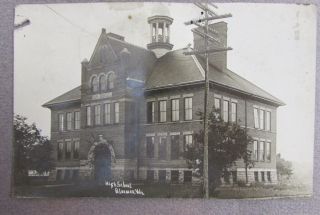 Bloomer Wisconsin High School Real Photo Circa 1910 Postcard