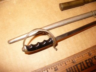 2 Vintage Miniature Letter Openers 1 Army Sword & Scabbard 1 Scimitar Blade 4