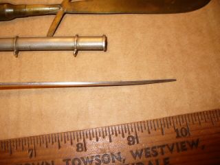 2 Vintage Miniature Letter Openers 1 Army Sword & Scabbard 1 Scimitar Blade 6
