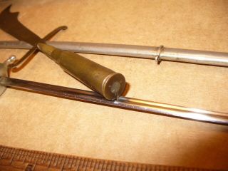 2 Vintage Miniature Letter Openers 1 Army Sword & Scabbard 1 Scimitar Blade 7
