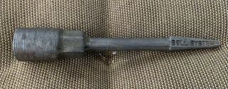 Vintage BELL SYSTEM Brace USA Stanley? w/ 5/16 Square Plug Bit Hand Drill 3